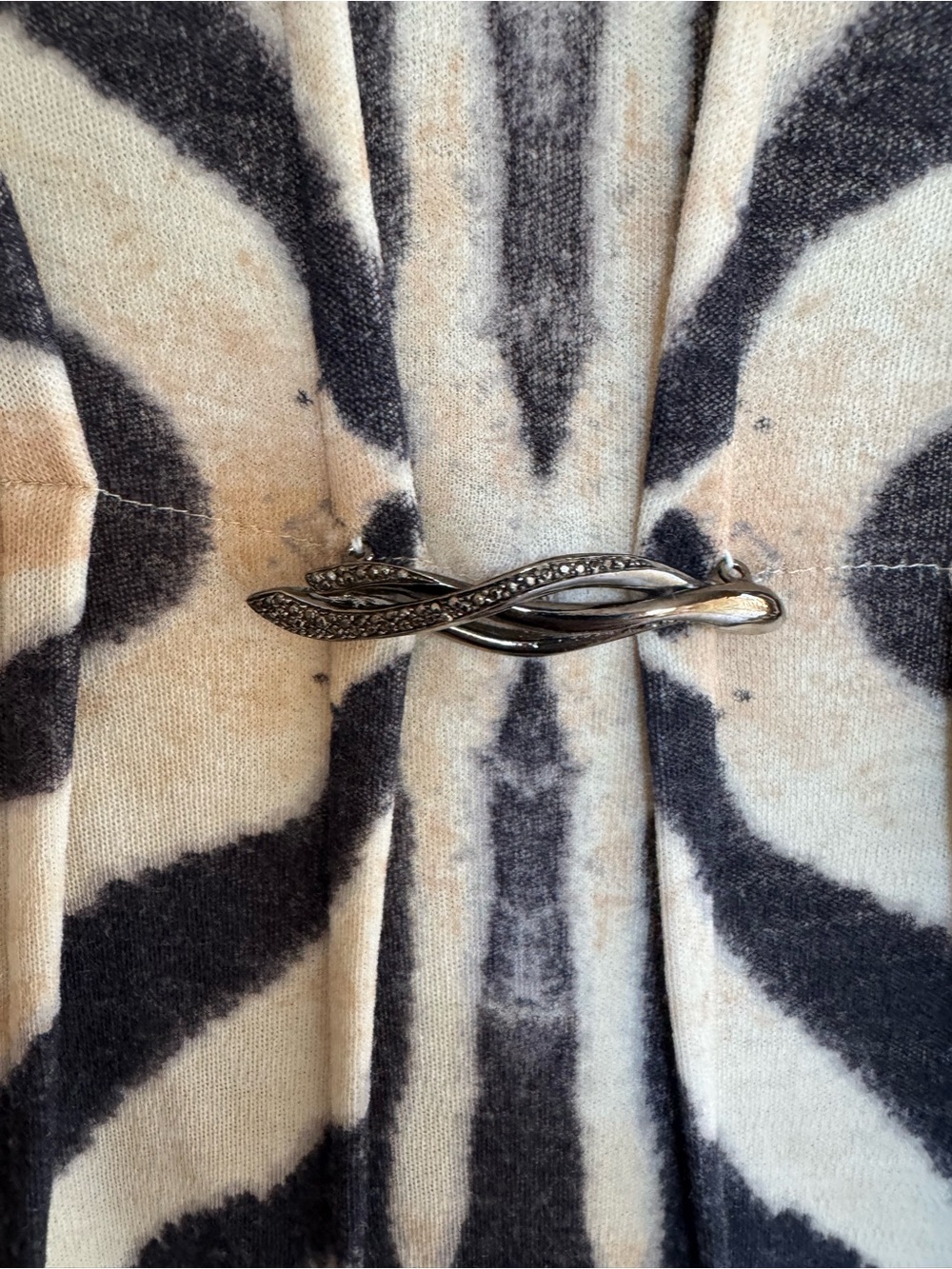 Roberto Cavalli Beige and Black Zebra-Print Long Sleeve Bodycon Dress - Picture 2 of 7